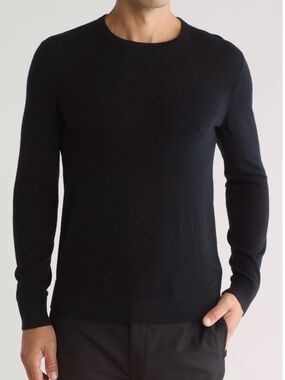 Nordstrom Mens Sweater Longsleeve Crew Cotton Cashmere Black Casual XL